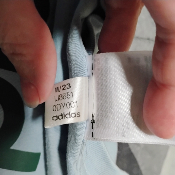 Adidas Men's Sky Blue Tee with Forest Green Logo - Picture 9 of 9